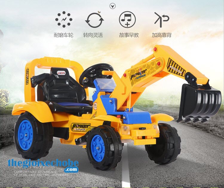 Xe cần cẩu máy xúc máy ủi điện cho bé 618