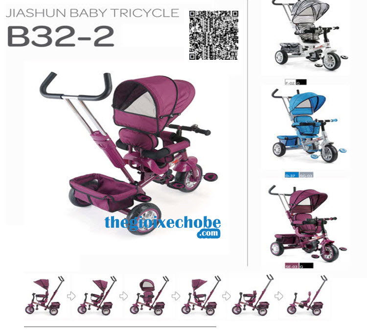 Xe ba bánh trẻ em B32-2 có thể xoay các tư thế