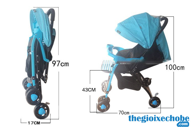 Kích thước xe đẩy trẻ em BLB-769 