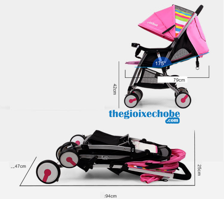 Kích thước xe đẩy trẻ em Seebaby T05 