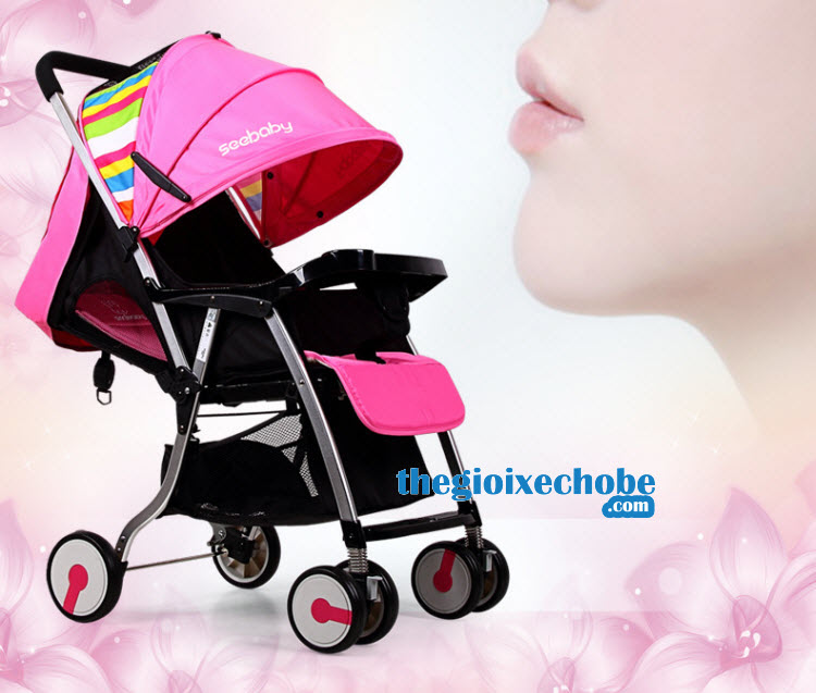 Xe đẩy trẻ em Seebaby T05 màu hồng