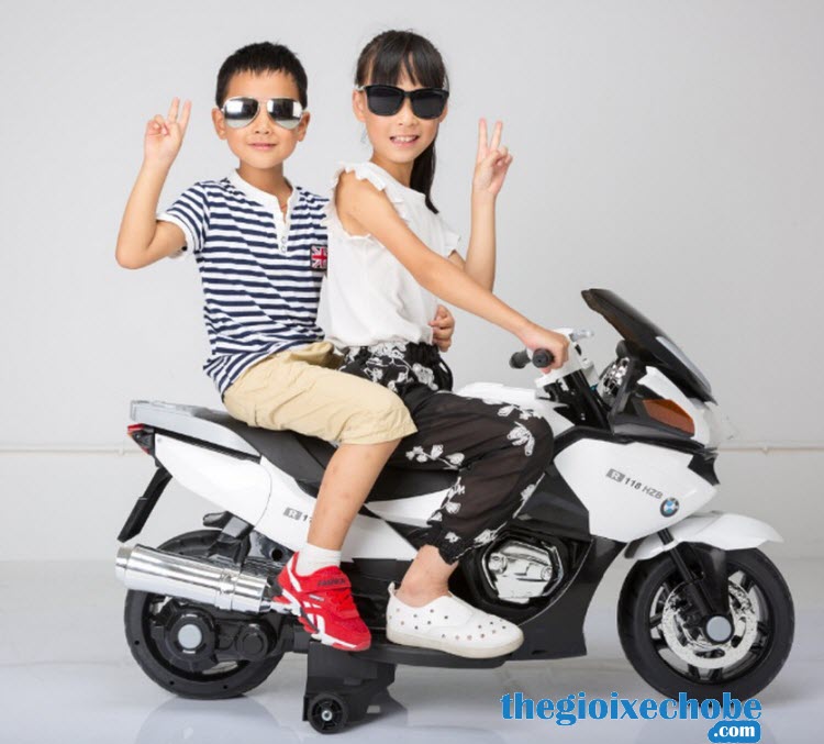 Xe máy điện trẻ em HZB-118 màu trắng