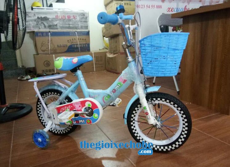 Xe đạp Youmi cho bé gái 66A màu xanh