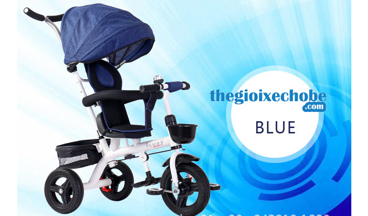 Xe đạp 3 bánh trẻ em 313 màu xanh