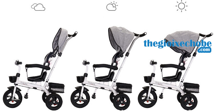 Xe đạp ba bánh trẻ em 313 có mái che phù hợp với mọi thời tiết