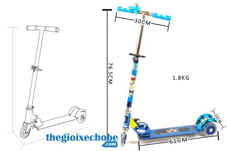 Kích thước xe trượt Scooter trẻ em -2009S