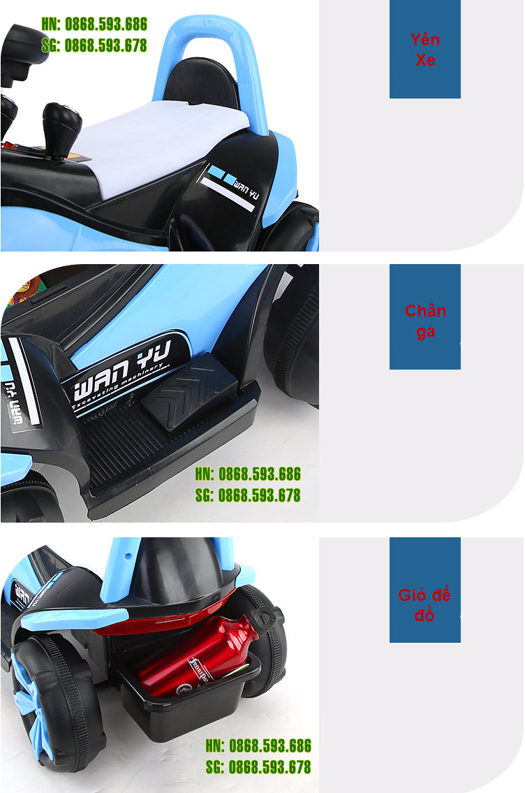 Chi tiết Xe cần cẩu điện trẻ em 6188 Chi tiết Xe cần cẩu điện trẻ em 6188