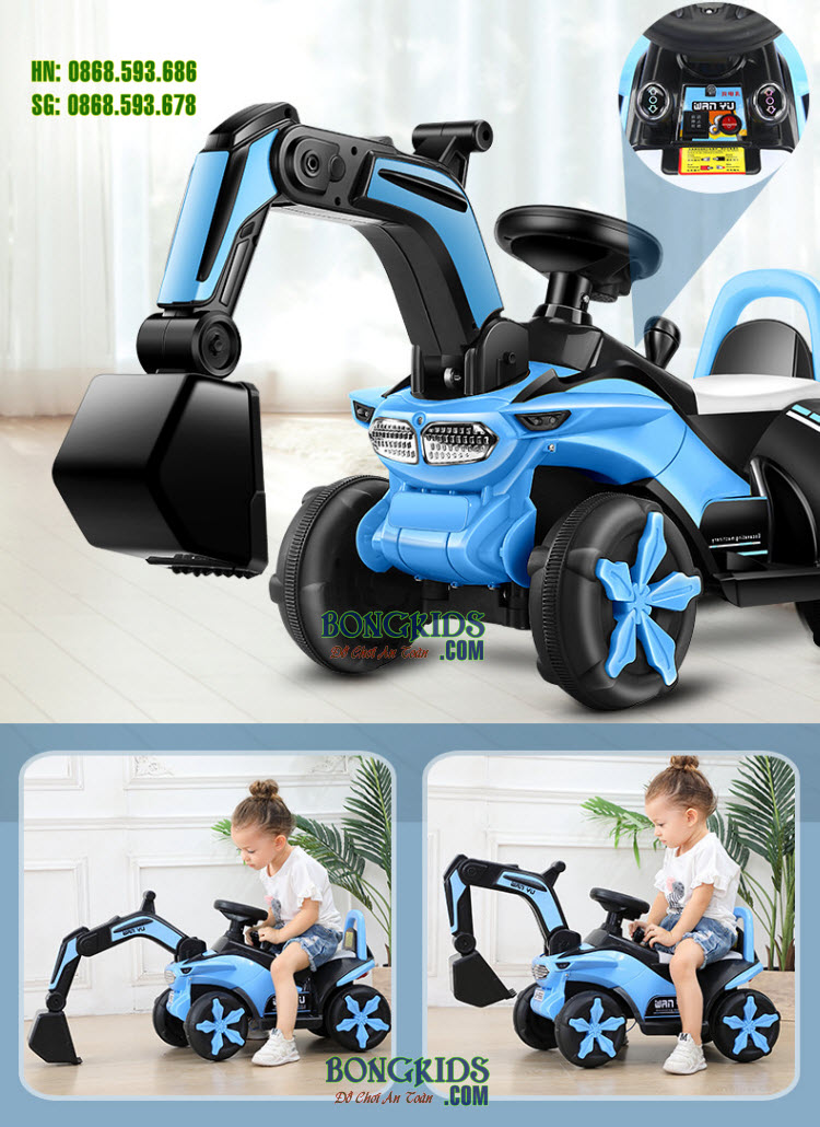 Xe cần cẩu điện trẻ em 6188 - Xe ủi cho bé Xe cần cẩu điện trẻ em 6188 - Xe ủi cho bé