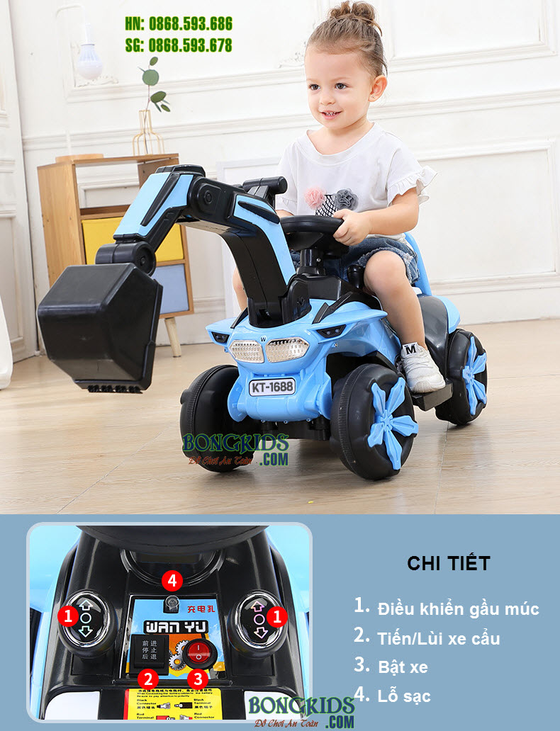 Chi tiết Xe cần cẩu điện trẻ em 6188 Chi tiết Xe cần cẩu điện trẻ em 6188 -2