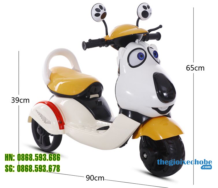 Kích thước Xe mô tô điện trẻ em Vespa HLM-5588 Kích thước Xe mô tô điện trẻ em Vespa HLM-5588