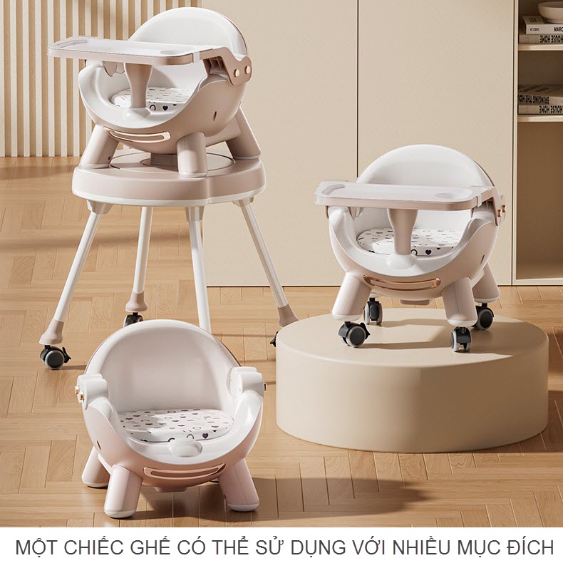 Ghế ăn dặm đa năng 3 in 1 cao cấp 616 cho bé 6-48 tháng