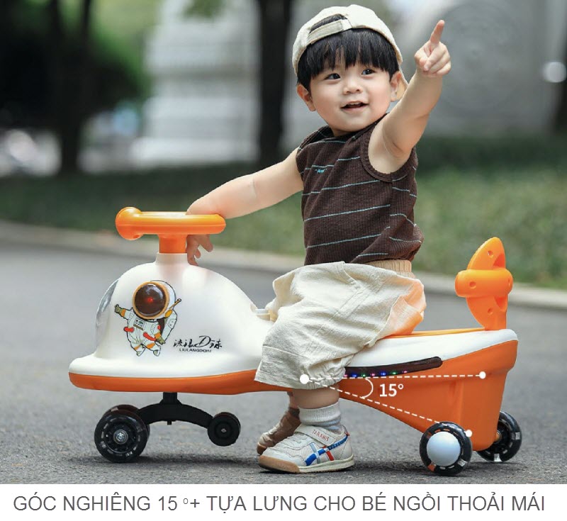 Xe lắc phi hành gia có đèn nhạc cho bé