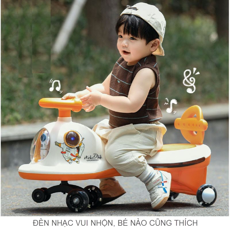Xe lắc phi hành gia có đèn nhạc cho bé