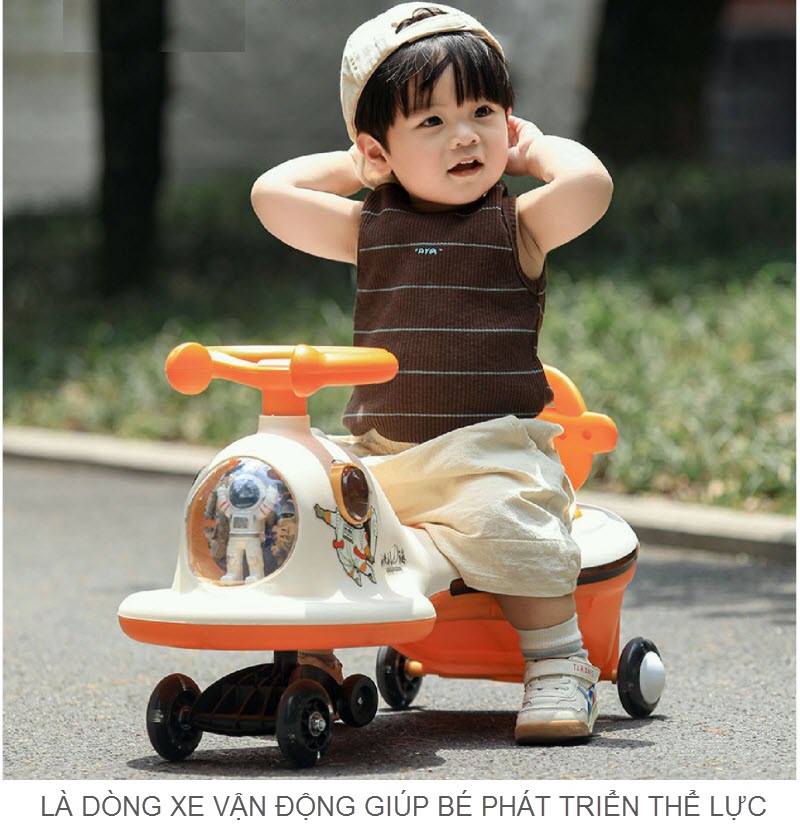 Xe lắc phi hành gia có đèn nhạc cho bé