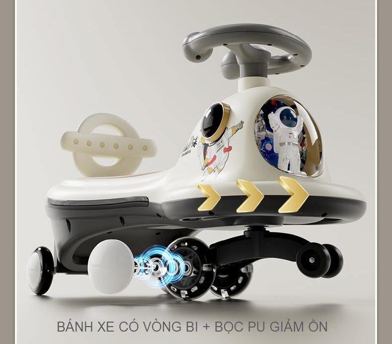 Xe lắc phi hành gia có đèn nhạc cho bé