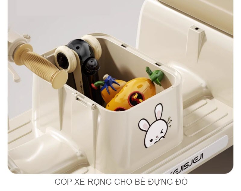 Xe máy điện trẻ em 2 chỗ ngồi cỡ lớn cho bé 2-8 tuổi