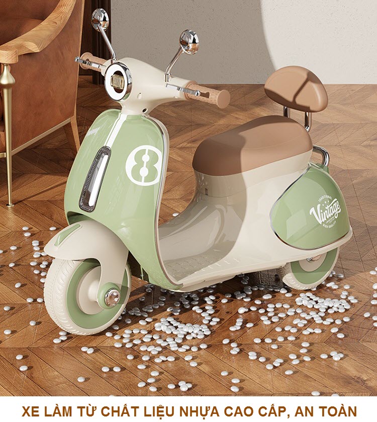Xe máy điện trẻ em Vespa 618 cho bé 2-5 tuổi