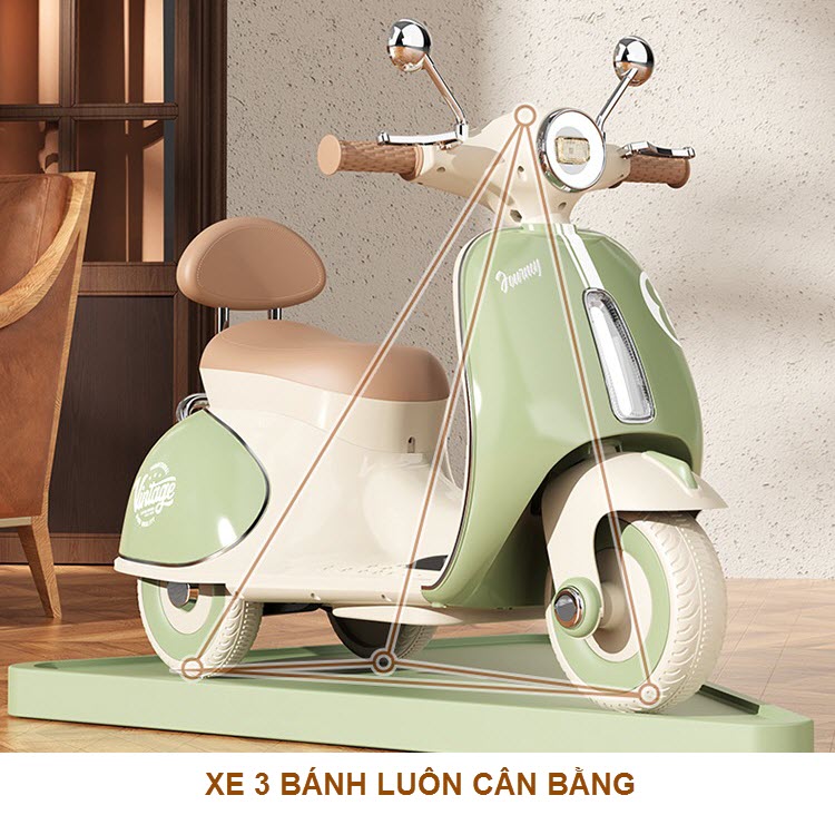 Xe máy điện trẻ em Vespa 618 cho bé 2-5 tuổi