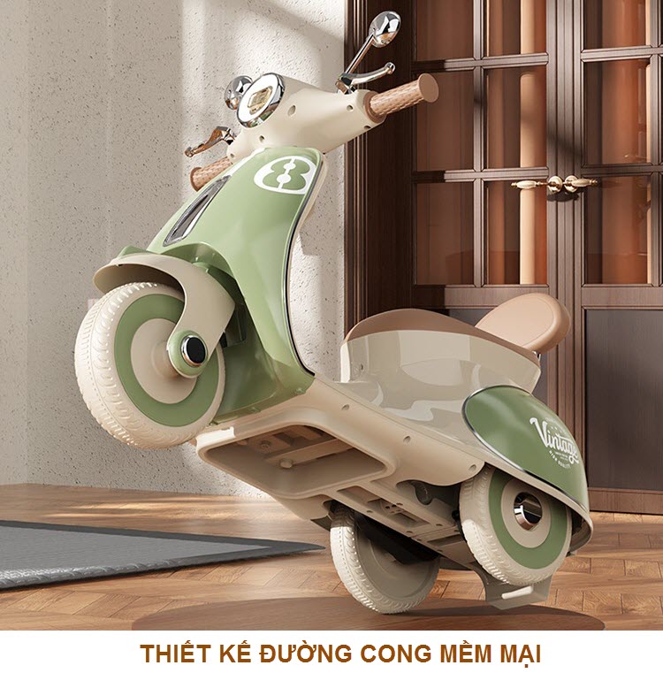 Xe máy điện trẻ em Vespa 618 cho bé 2-5 tuổi