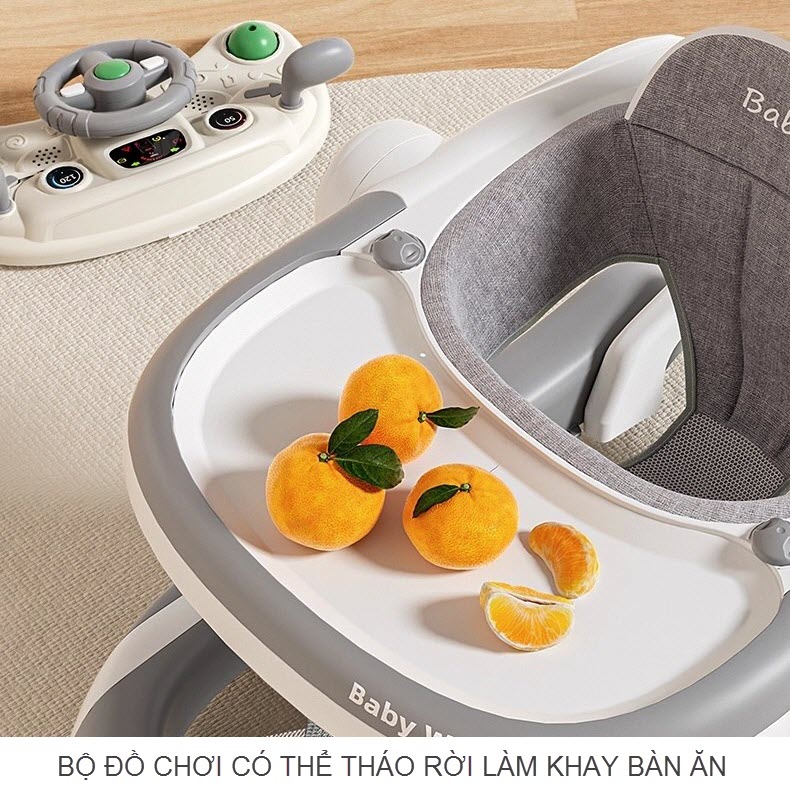 Xe tập đi chữ U cao cấp 611 có cần đẩy cho bé 6-18 tháng