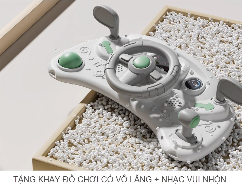 Xe tập đi chữ U cao cấp 611 có cần đẩy cho bé 6-18 tháng