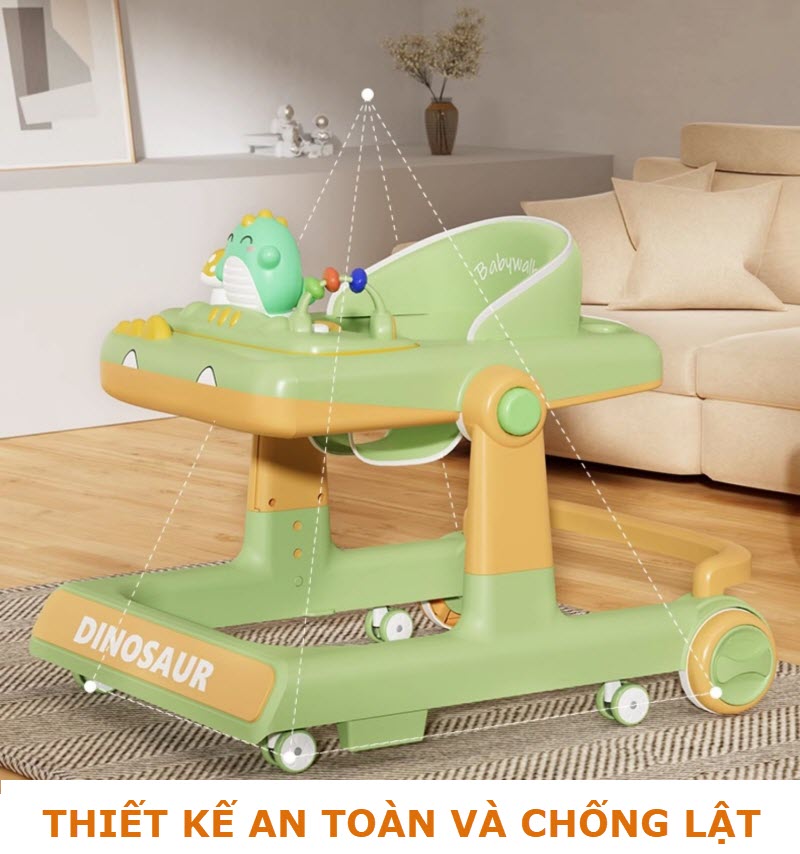 Xe tập đi chữ u cho bé 6-18 tháng Dinosaur